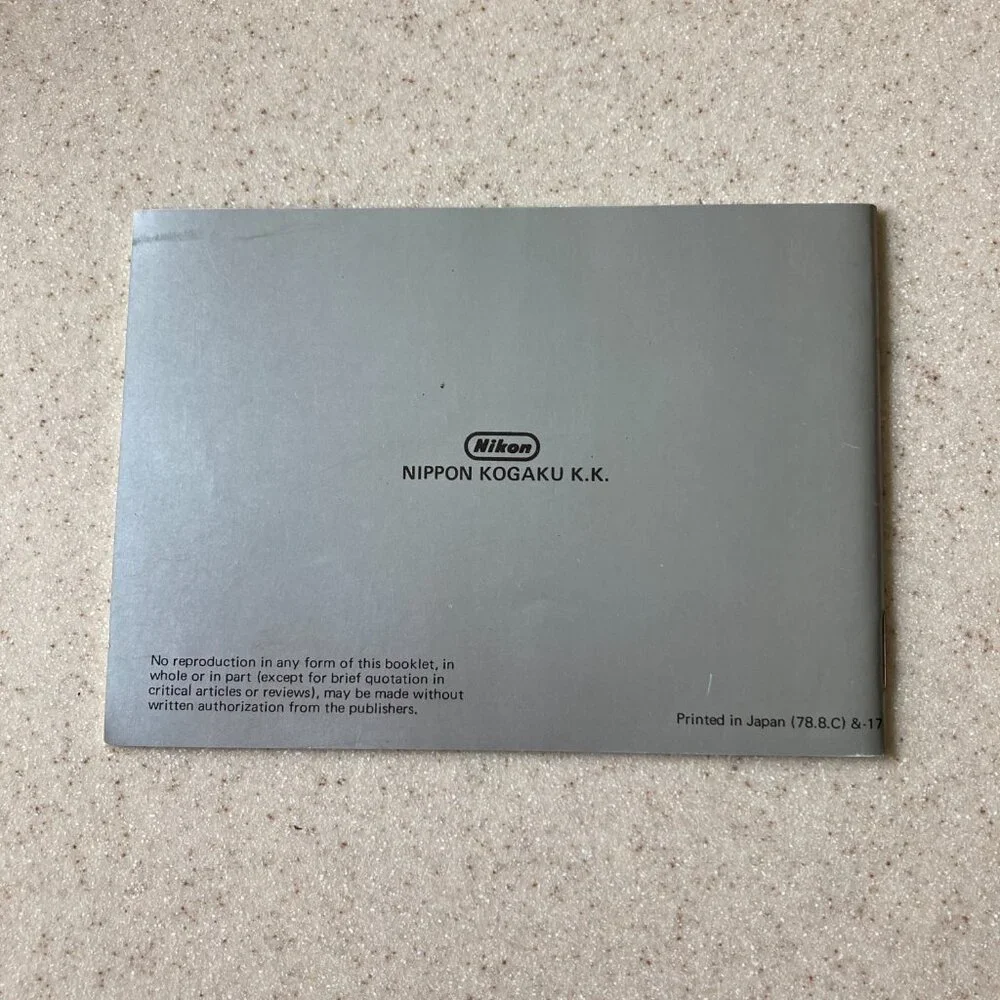 Vintage Nikon Nikonos III Instruction Manual - Under Water Camera
